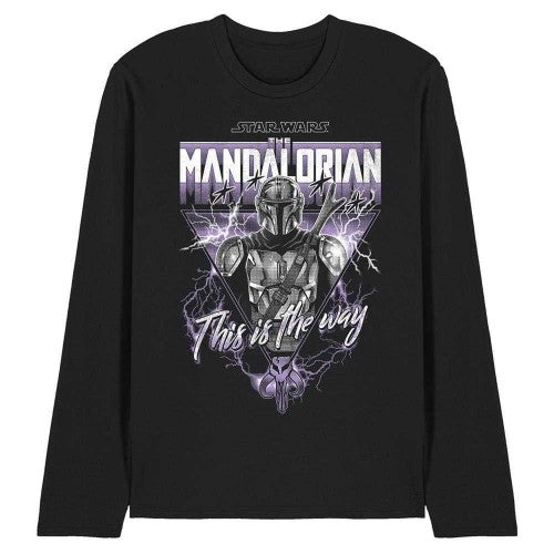 Front - Star Wars: The Mandalorian Unisex Adult This Is The Way Heavy Metal Long-Sleeved T-Shirt