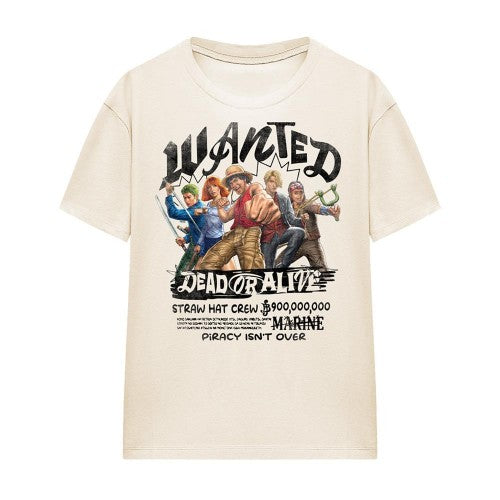 Front - One Piece Womens/Ladies Crew Dead Or Alive Straw Hat T-Shirt
