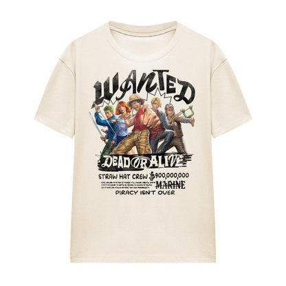 Front - One Piece Womens/Ladies Crew Dead Or Alive Straw Hat T-Shirt