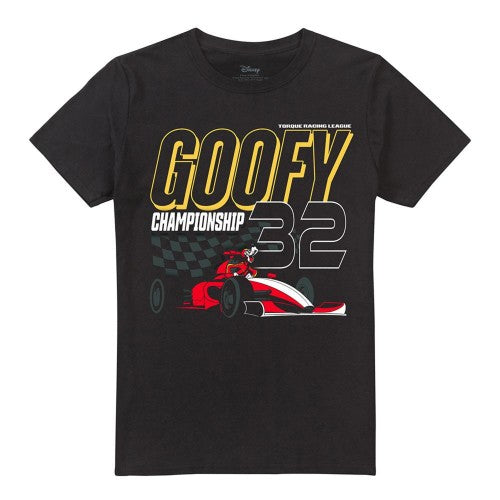 Front - Disney Unisex Adult Monaco Goofy Racing T-Shirt