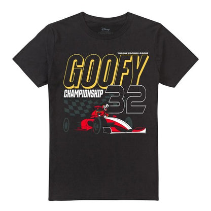 Front - Disney Unisex Adult Monaco Goofy Racing T-Shirt