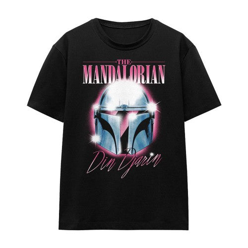 Front - Star Wars: The Mandalorian Womens/Ladies Din Djarin 80 S Helmet T-Shirt