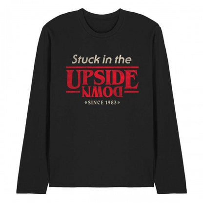Front - Stranger Things Unisex Adult Upside Down Slogan Long-Sleeved T-Shirt