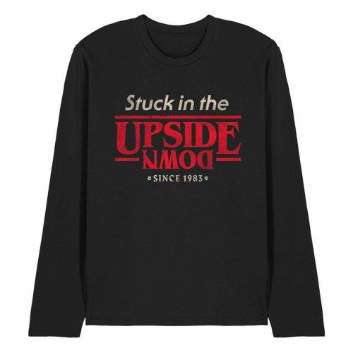 Front - Stranger Things Unisex Adult Upside Down Slogan Long-Sleeved T-Shirt