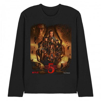 Front - Stranger Things Unisex Adult The Finale Poster Long-Sleeved T-Shirt