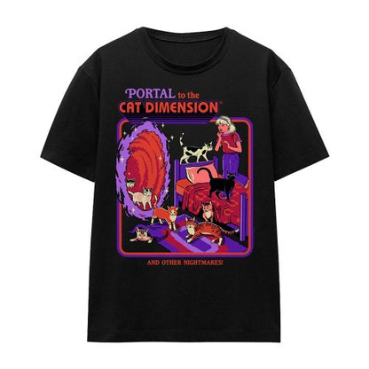 Front - Steven Rhodes Unisex Adult Portal To The Cat Dimension T-Shirt