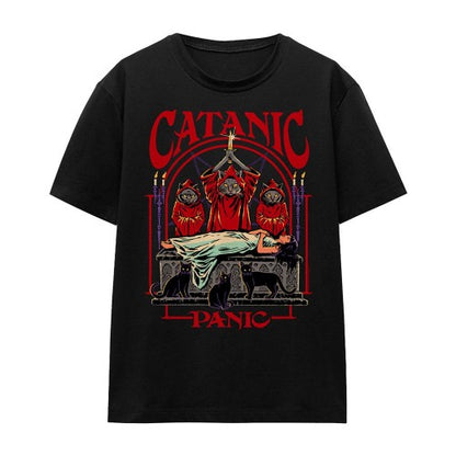 Front - Steven Rhodes Womens/Ladies Catanic Panic T-Shirt