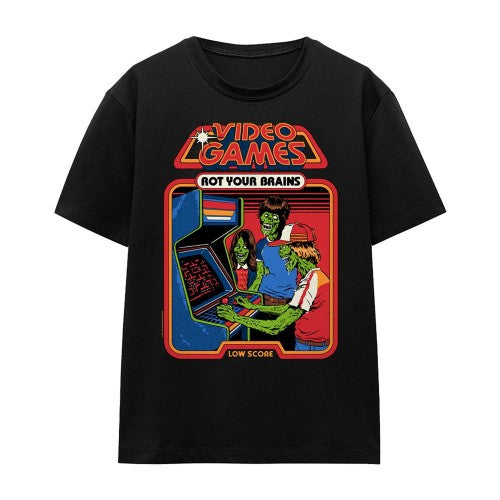 Front - Steven Rhodes Womens/Ladies Video Games Rot Your Brains T-Shirt