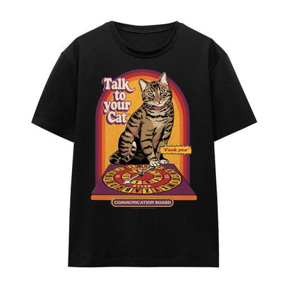 Front - Steven Rhodes Womens/Ladies Talk To Your Cat T-Shirt