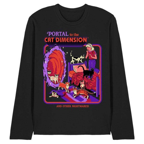 Front - Steven Rhodes Unisex Adult Portal To The Cat Dimension Long-Sleeved T-Shirt