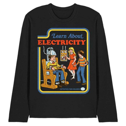 Front - Steven Rhodes Unisex Adult Learn About Electricity Long-Sleeved T-Shirt