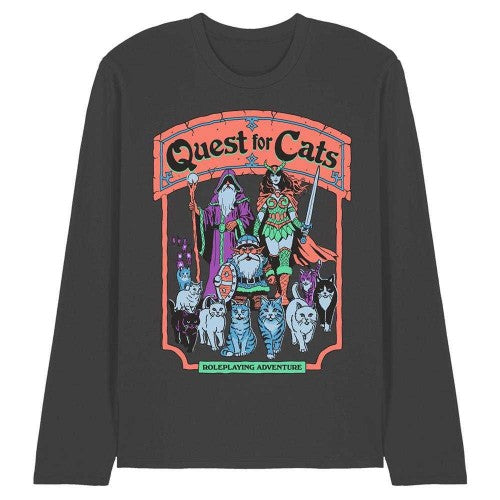 Front - Steven Rhodes Unisex Adult Quest For Cats Long-Sleeved T-Shirt