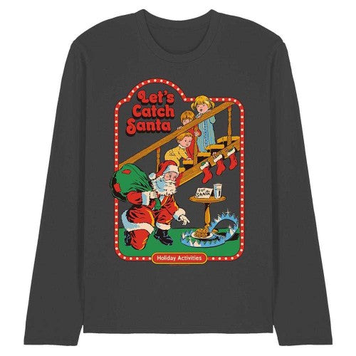 Front - Steven Rhodes Unisex Adult Let´s Catch Santa Long-Sleeved T-Shirt