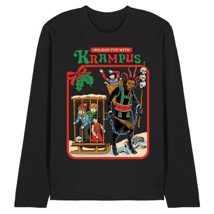 Front - Steven Rhodes Unisex Adult Fun With Krampus Long-Sleeved T-Shirt