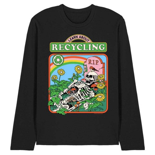 Front - Steven Rhodes Unisex Adult Learn About Recycling Long-Sleeved T-Shirt