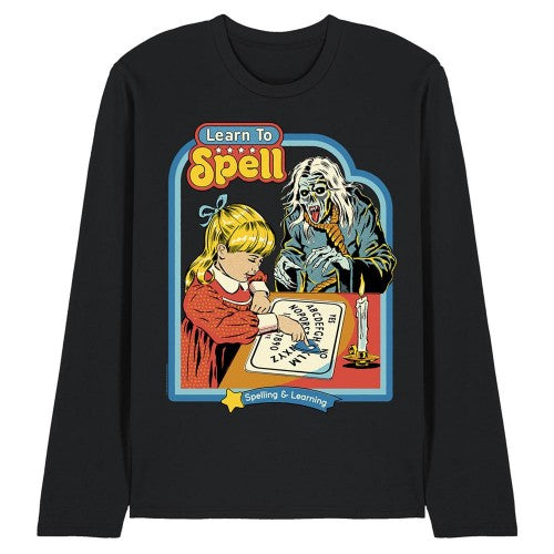 Front - Steven Rhodes Unisex Adult Learn To Spell Long-Sleeved T-Shirt
