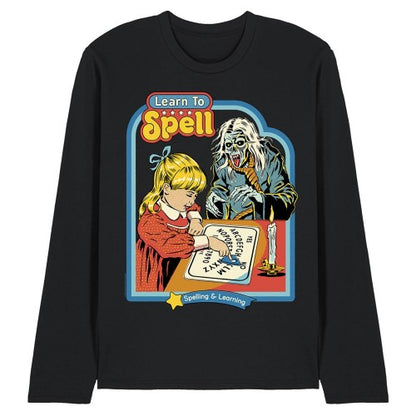 Front - Steven Rhodes Unisex Adult Learn To Spell Long-Sleeved T-Shirt
