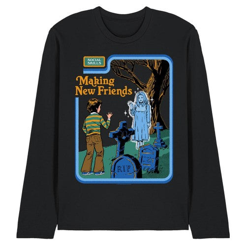 Front - Steven Rhodes Unisex Adult Making New Friends Long-Sleeved T-Shirt