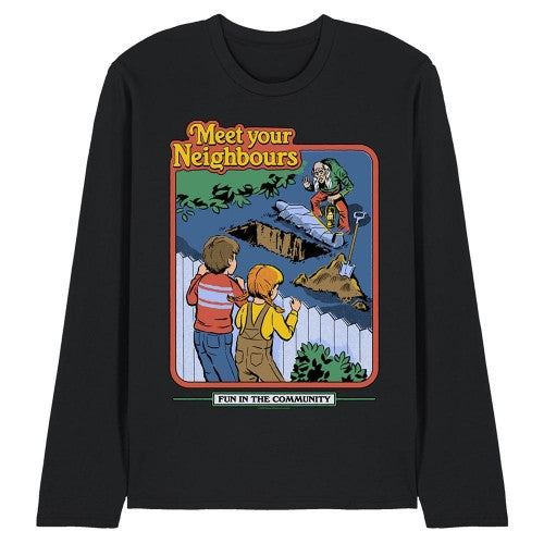 Front - Steven Rhodes Unisex Adult Meet Your Neighbours Long-Sleeved T-Shirt