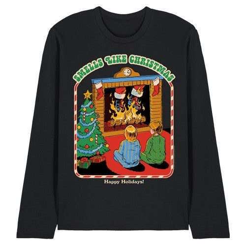 Front - Steven Rhodes Unisex Adult Smells Like Christmas Long-Sleeved T-Shirt