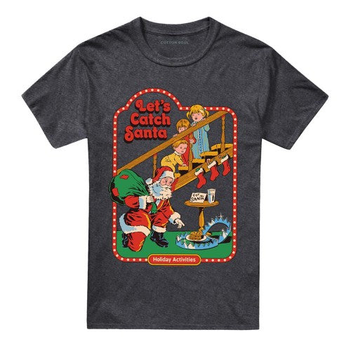 Front - Steven Rhodes Unisex Adult Let´s Catch Santa Heather T-Shirt
