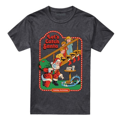 Front - Steven Rhodes Unisex Adult Let´s Catch Santa Heather T-Shirt