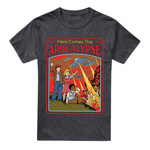 Front - Steven Rhodes Unisex Adult Here Comes The Apocalypse Heather T-Shirt