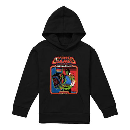 Front - Steven Rhodes Childrens/Kids Video Games Rot Your Brains Hoodie