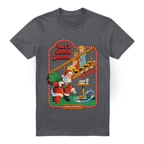 Front - Steven Rhodes Unisex Adult Let´s Catch Santa T-Shirt