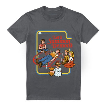Front - Steven Rhodes Unisex Adult Lets Summon Demons T-Shirt