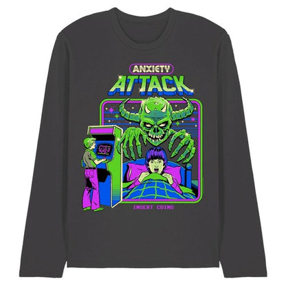 Front - Steven Rhodes Unisex Adult Anxiety Attack Long-Sleeved T-Shirt