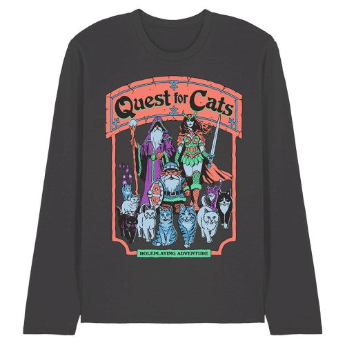 Front - Steven Rhodes Unisex Adult Quest For Cats Long-Sleeved T-Shirt