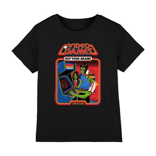 Front - Steven Rhodes Childrens/Kids Video Games Rot Your Brains T-Shirt