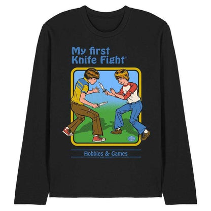 Front - Steven Rhodes Unisex Adult My First Knife Fight Long-Sleeved T-Shirt