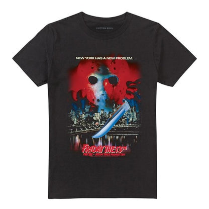 Front - Friday the 13th Part VIII: Jason Takes Manhattan Unisex Adult Vintage Poster T-Shirt