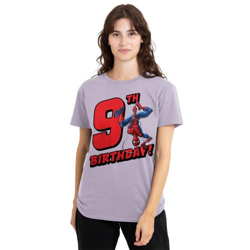 Front - Spider-Man Womens/Ladies 9th Birthday T-Shirt