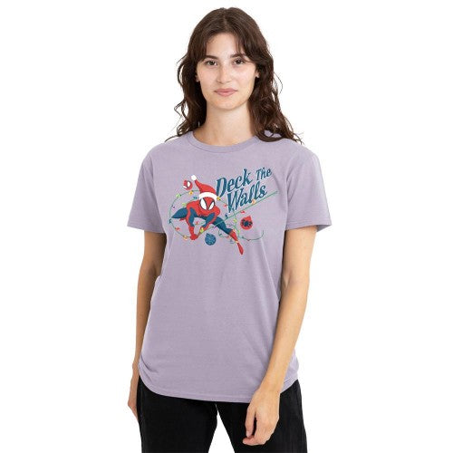Front - Spider-Man Womens/Ladies Deck The Walls T-Shirt