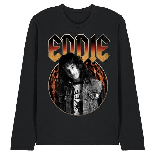 Front - Stranger Things Unisex Adult Eddie Munson Rock Long-Sleeved T-Shirt