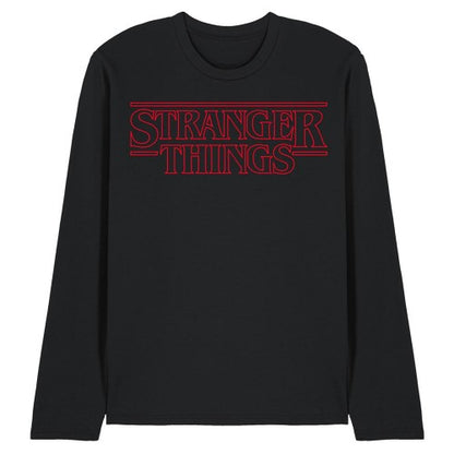 Front - Stranger Things Unisex Adult Logo Outline Long-Sleeved T-Shirt