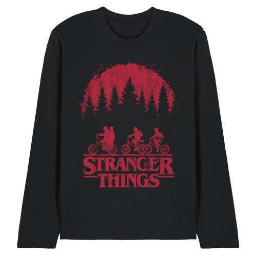 Front - Stranger Things Unisex Adult Bike Long-Sleeved T-Shirt