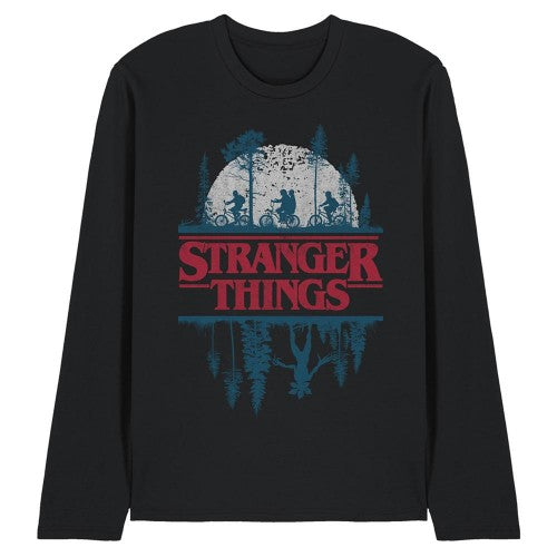 Front - Stranger Things Unisex Adult Silhouette Long-Sleeved T-Shirt
