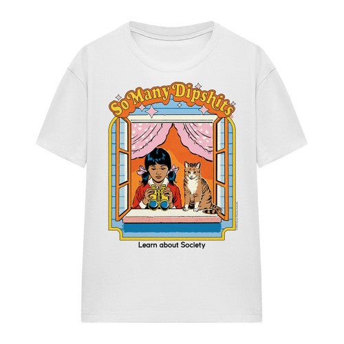 Front - Steven Rhodes Womens/Ladies So Many Dipshits T-Shirt