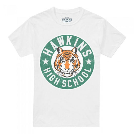 Front - Stranger Things Unisex Adult Hawkins High Badge T-Shirt