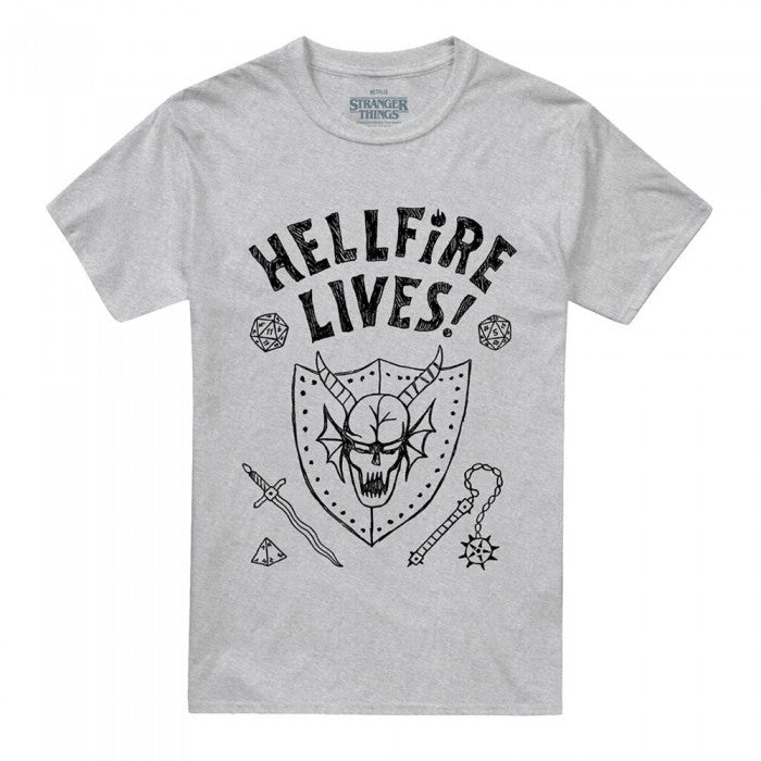 Front - Stranger Things Unisex Adult Hellfire Graduation Heather T-Shirt
