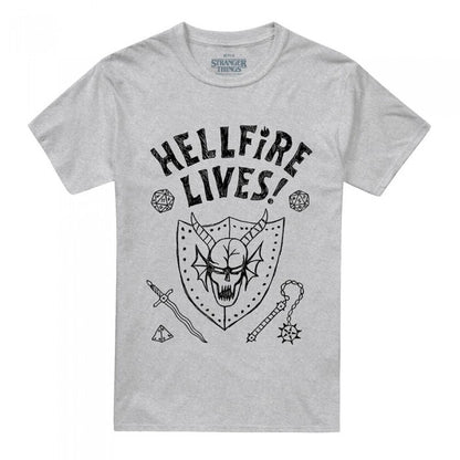 Front - Stranger Things Unisex Adult Hellfire Graduation Heather T-Shirt