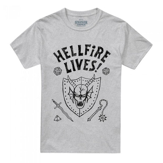 Front - Stranger Things Unisex Adult Hellfire Graduation Heather T-Shirt