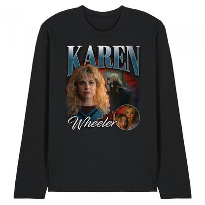 Front - Stranger Things Unisex Adult Karen Wheeler Homage Long-Sleeved T-Shirt