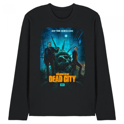 Front - The Walking Dead Unisex Adult Dead City Poster Art Long-Sleeved T-Shirt