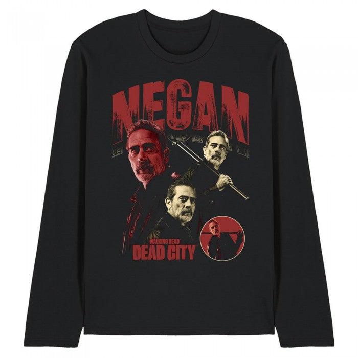 Front - The Walking Dead Unisex Adult Dead City Negan Homage Long-Sleeved T-Shirt