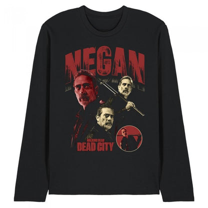Front - The Walking Dead Unisex Adult Dead City Negan Homage Long-Sleeved T-Shirt
